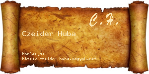 Czeider Huba névjegykártya
